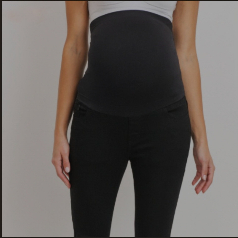 NWT Hello Miz Maternity, black stretch skinny jeans with belly band